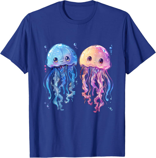 Jellyfish Marine Mammal Sea Ocean Animal Artwork Motif T-Shirt - T-Shirt | Royal