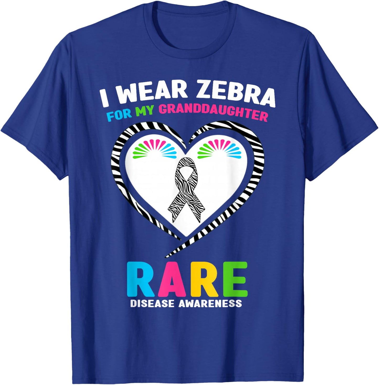 I Wear Zebra for My Granddaughter Rare Disease Day 2026 T-Shirt - T-Shirt | Royal