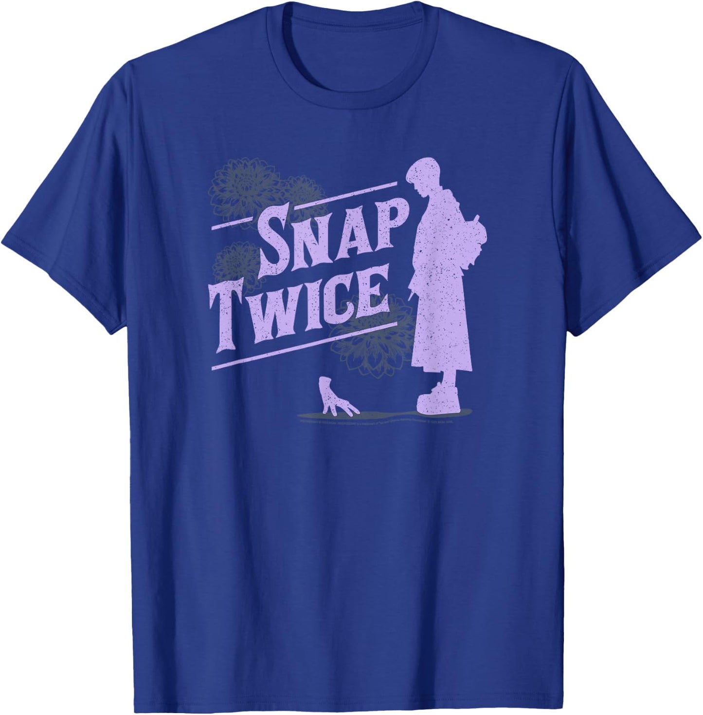Wednesday Snap Twice Thing & Wednesday Silhouette Logo T-Shirt - T-Shirt | Royal