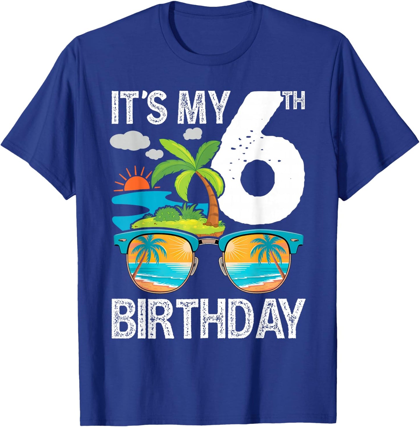 It's My 6th Birthday Tropical Beach Summer 6 Year Old T-Shirt - T-Shirt | Royal