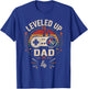 Funny Leveled Up to Dad of 4 Gamers Gaming Daddy Fathers Day T-Shirt - T-Shirt | Royal