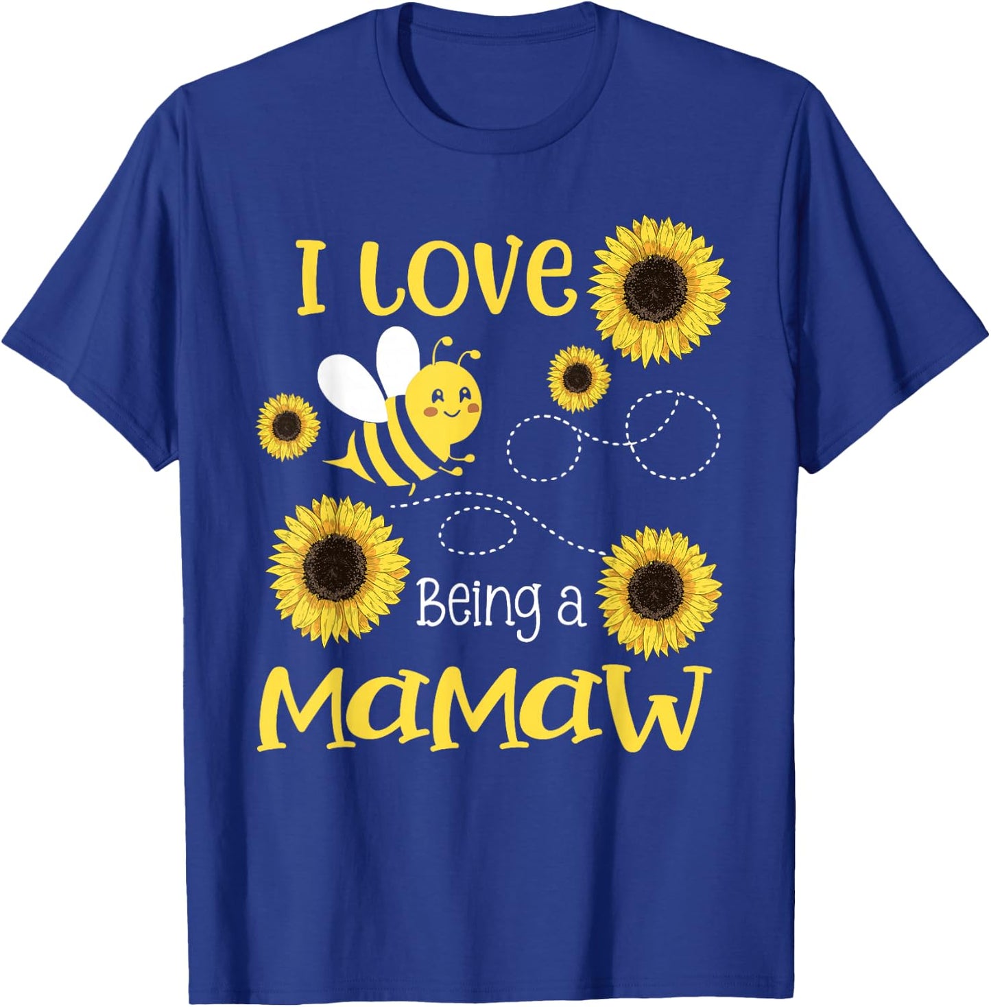 I Love Being A Mamaw Sunflower Bee Lover T-Shirt - T-Shirt | Royal
