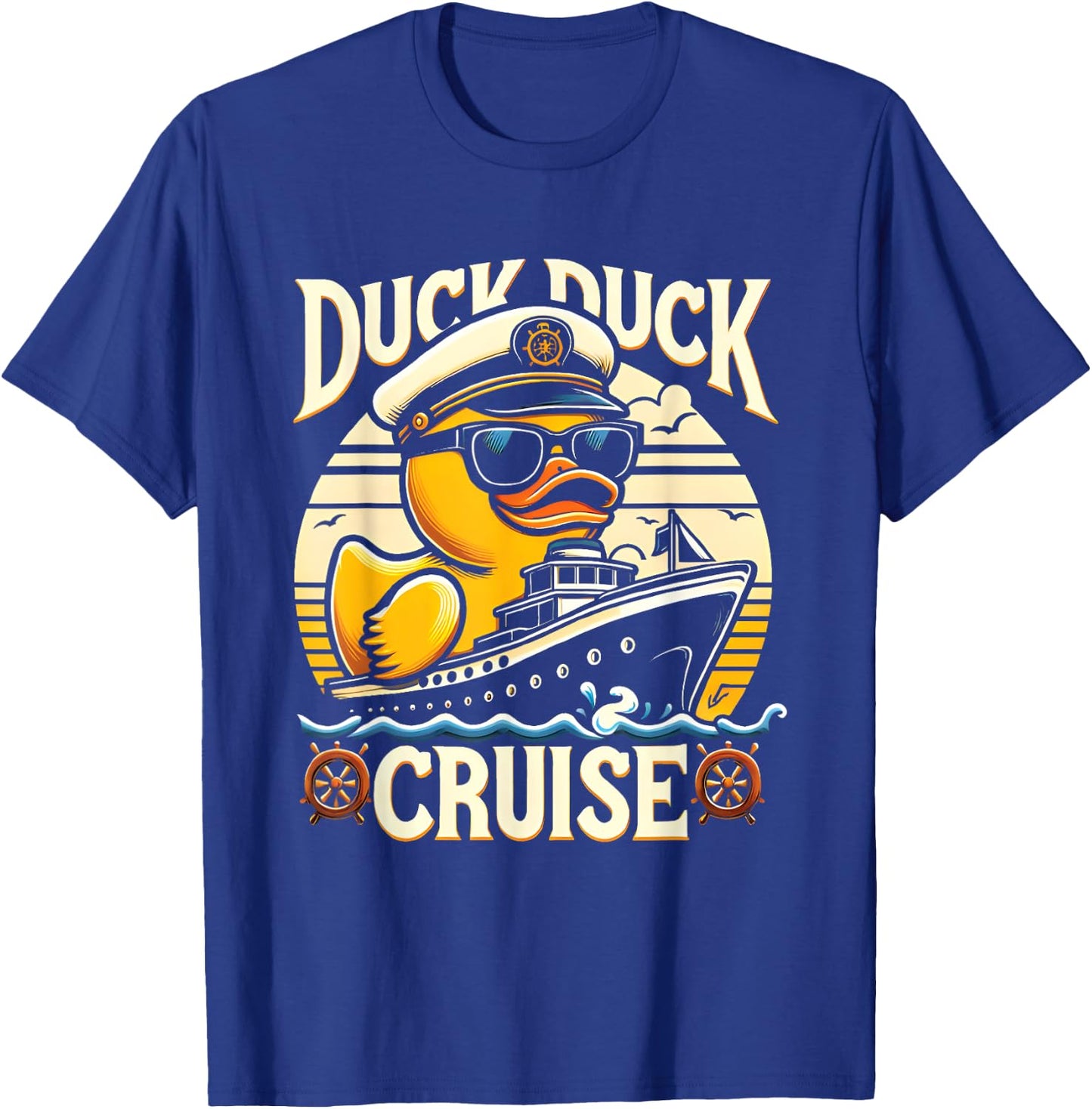 Vintage Duck Duck Cruise Funny Family Cruising Matching T-Shirt - T-Shirt | Royal