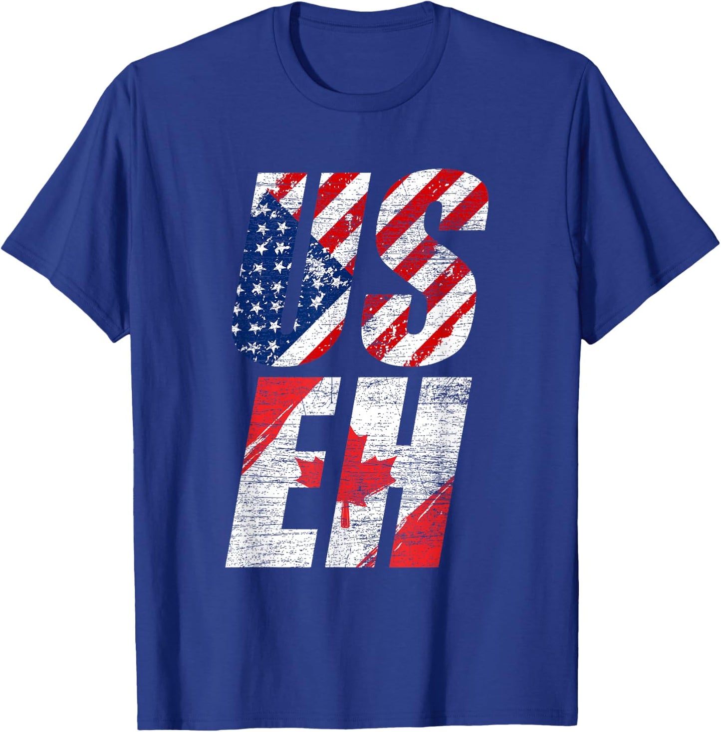 USEH Canadian Flag American USA 4th Of July Canada T-Shirt - T-Shirt | Royal