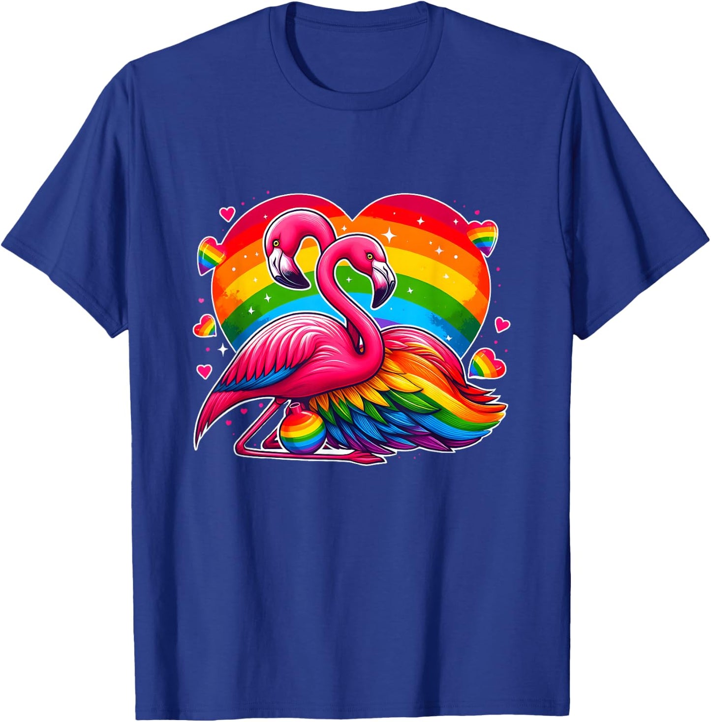 Gay Pride Pink Flamingo LGBT Pride Rainbow Flamingo Lover T-Shirt - T-Shirt | Royal