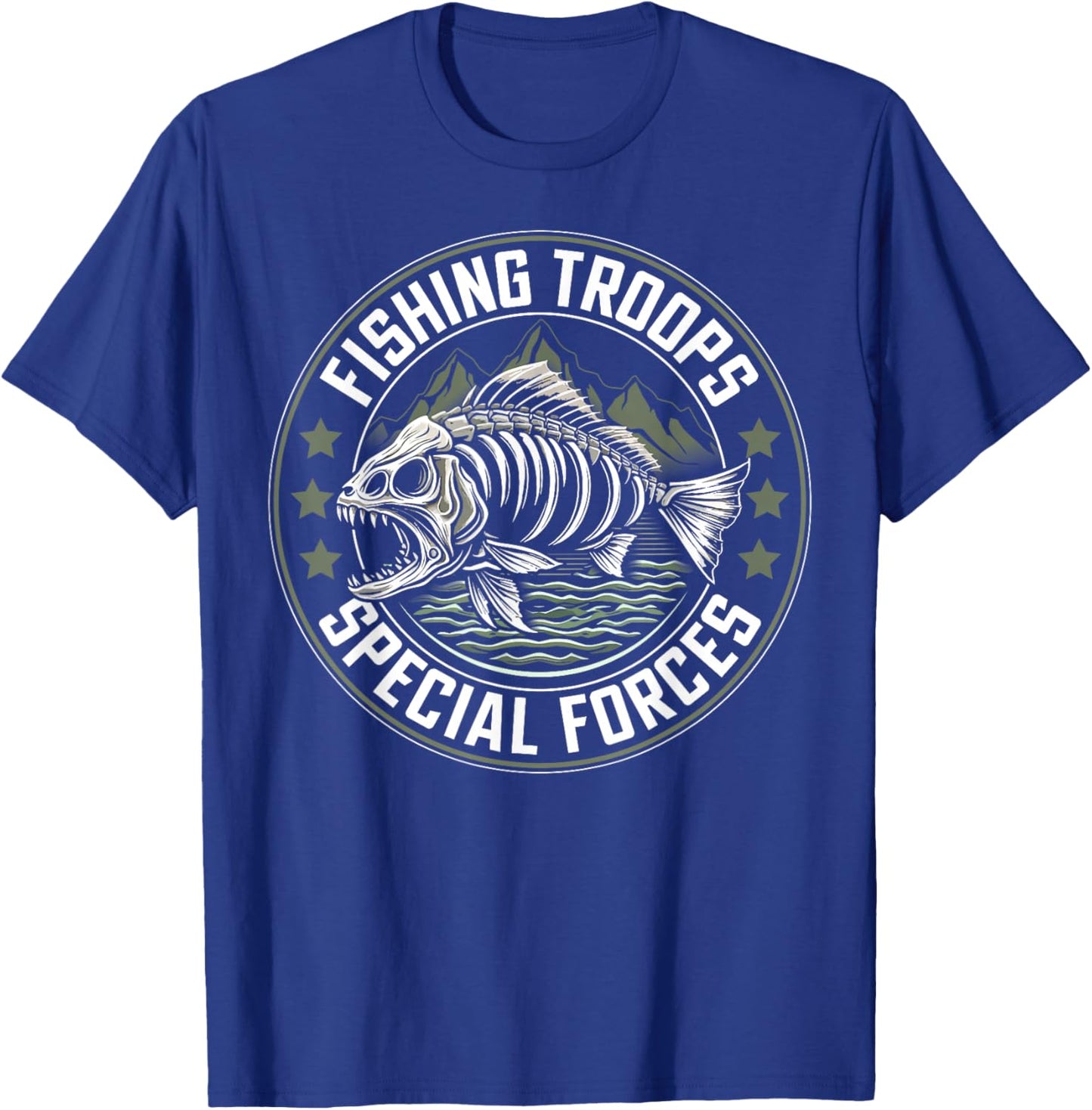 Fishing Troops Special Forces Funny Fisherman Saying , black T-Shirt - T-Shirt | Royal