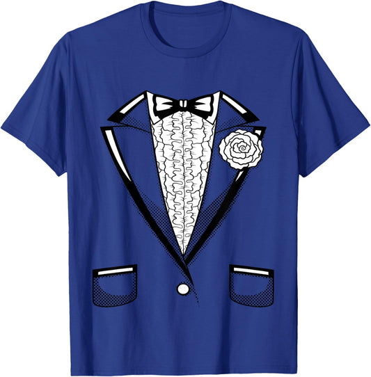 Kids Tuxedo | Boys Girls Halloween Prom Black Bowtie T-Shirt - T-Shirt | Royal