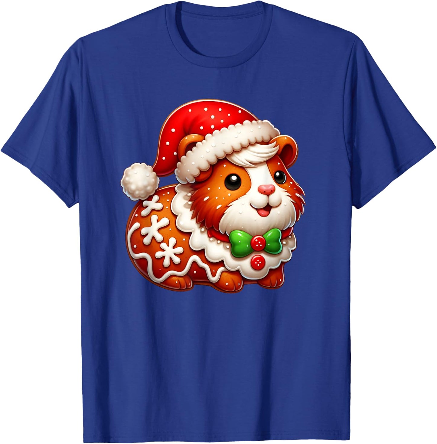 Funny Gingerbread Man Guinea Pig Christmas Kids T-Shirt - T-Shirt | Royal