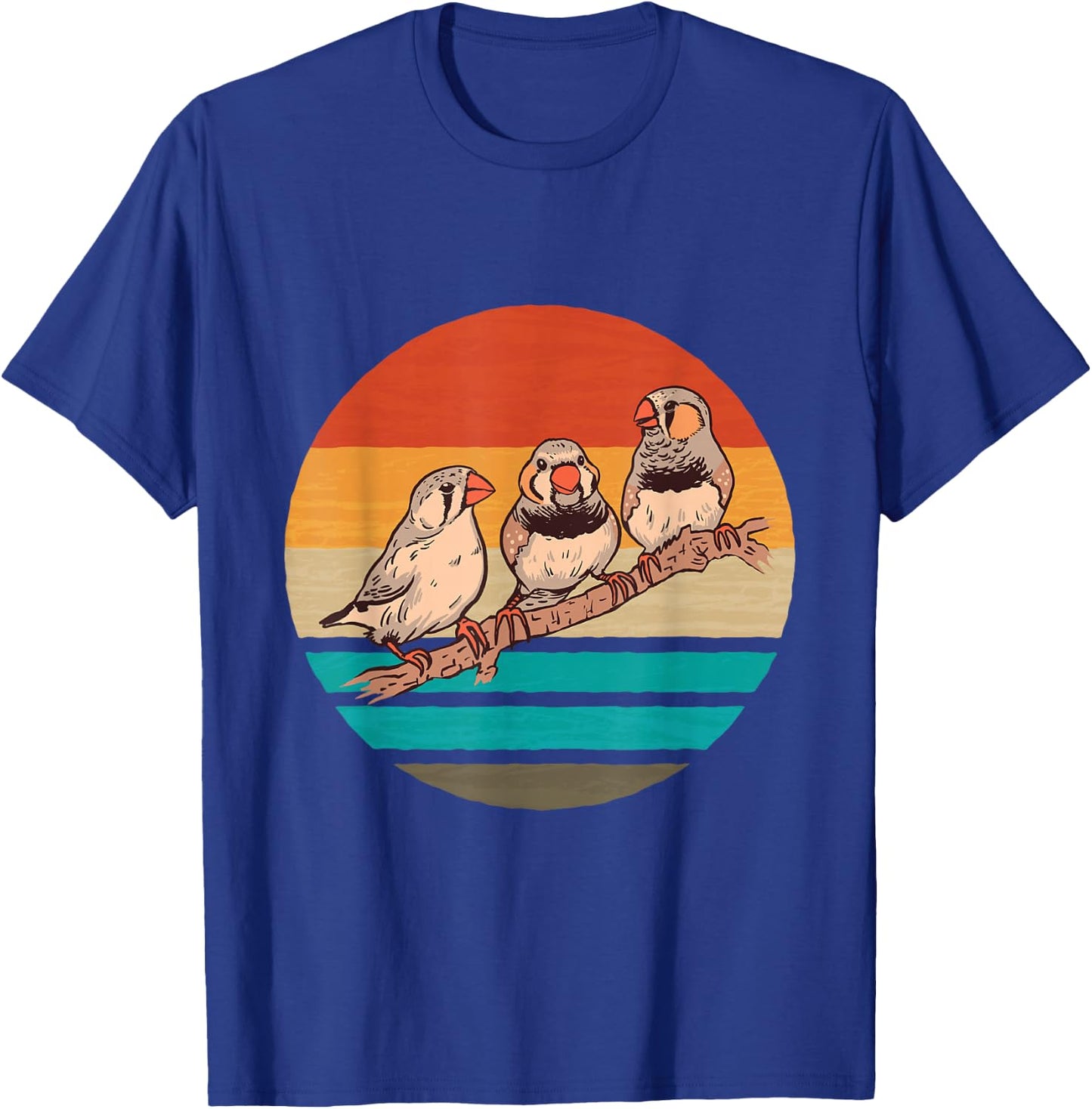 Zebra Finches Birds Retro Ornithologist Zebra Finch Bird T-Shirt - T-Shirt | Royal