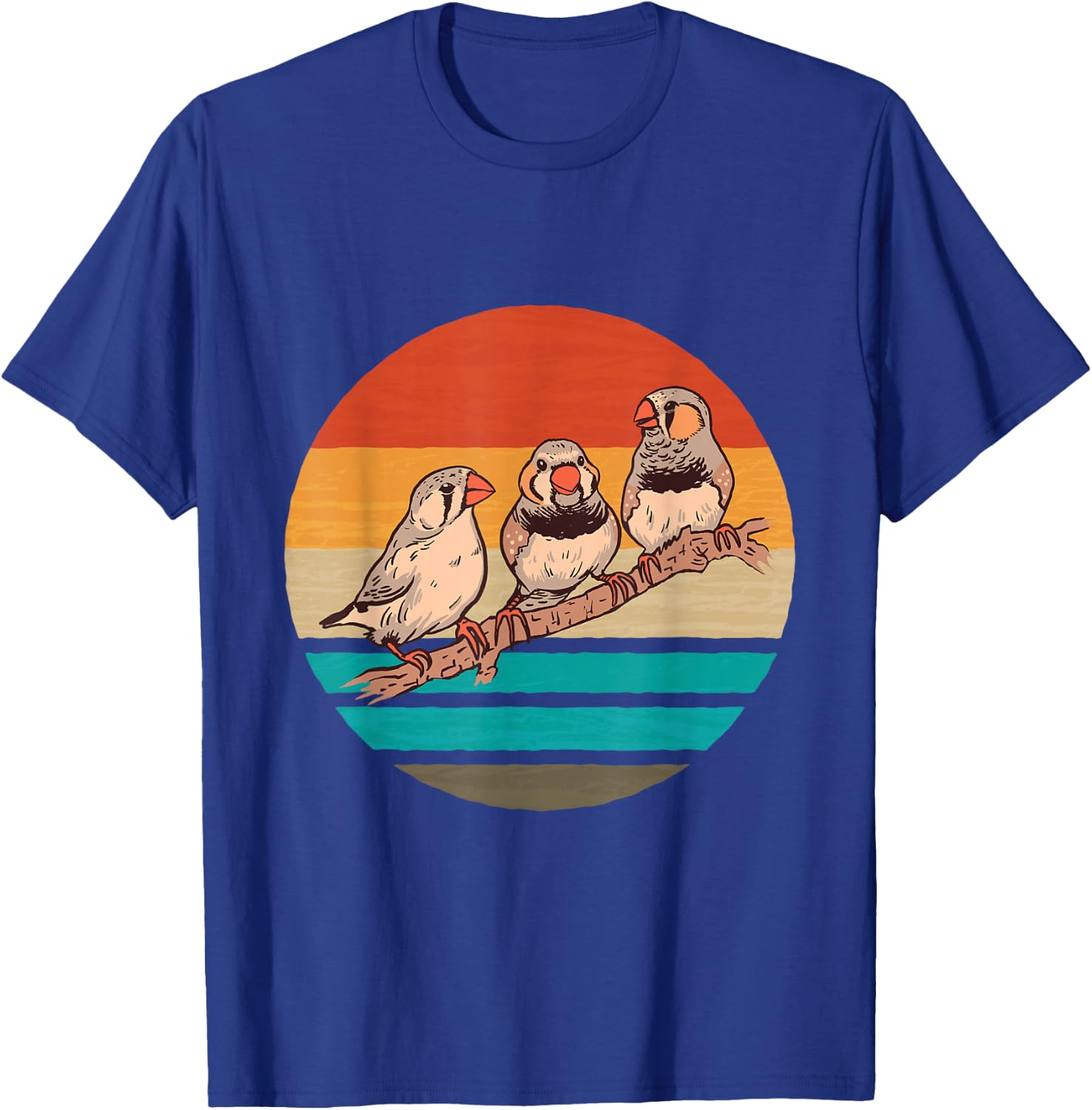 Zebra Finches Birds Retro Ornithologist Zebra Finch Bird T-Shirt - T-Shirt | Royal