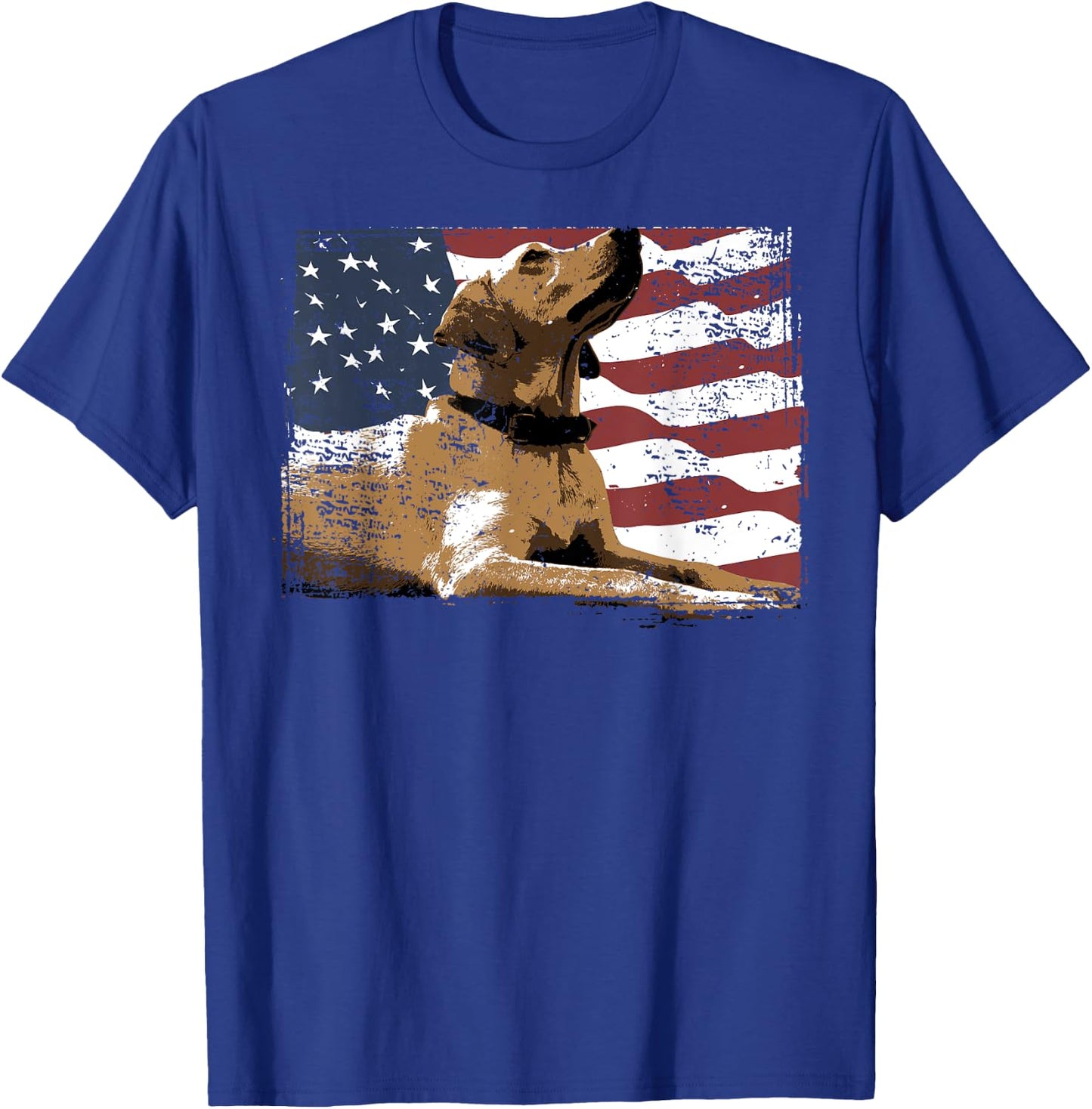 Patriotic USA Flag Black Labrador Gift Lab Owners Men T-Shirt - T-Shirt | Royal