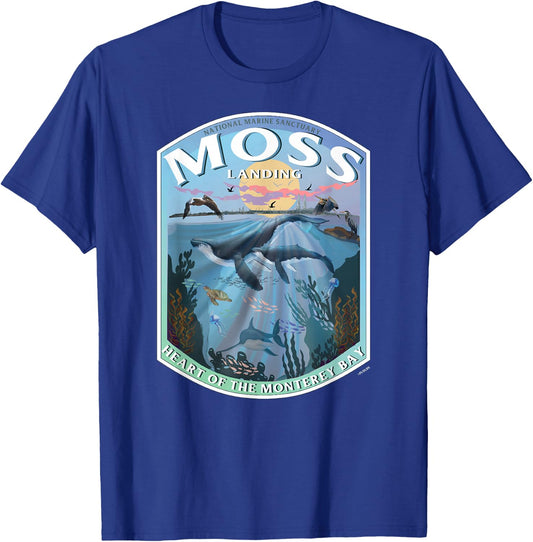 Moss Landing California Monterey Heart of the Bay Souvenir T-Shirt - T-Shirt | Royal