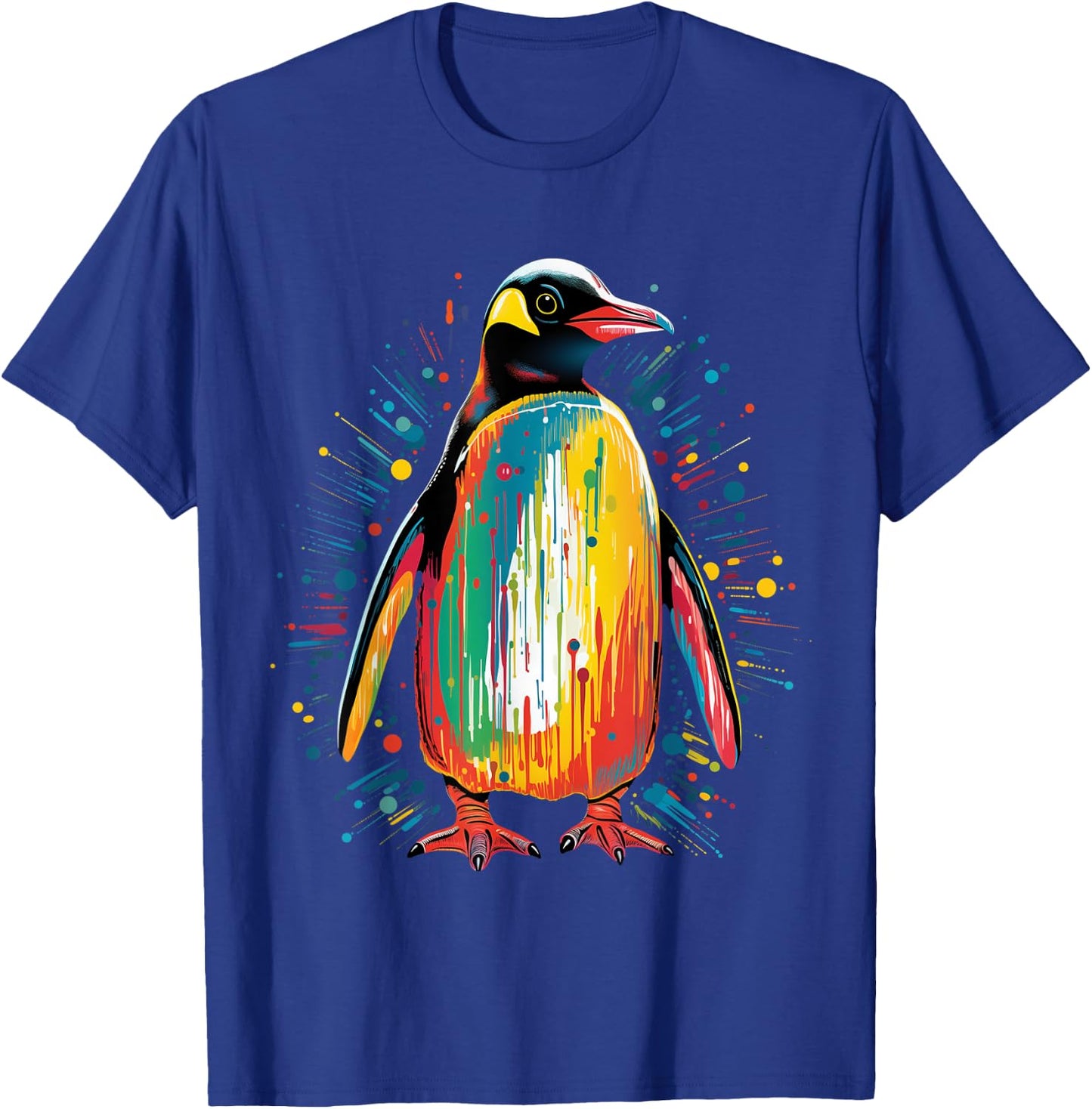 Penguin Colorful Artwork Kids Penguin Lover T-Shirt - T-Shirt | Royal
