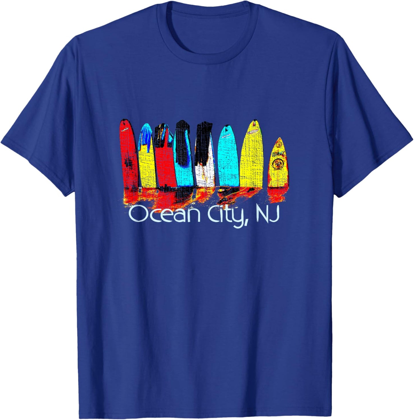 Ocean City New Jersey Surfing T-Shirt - T-Shirt | Royal