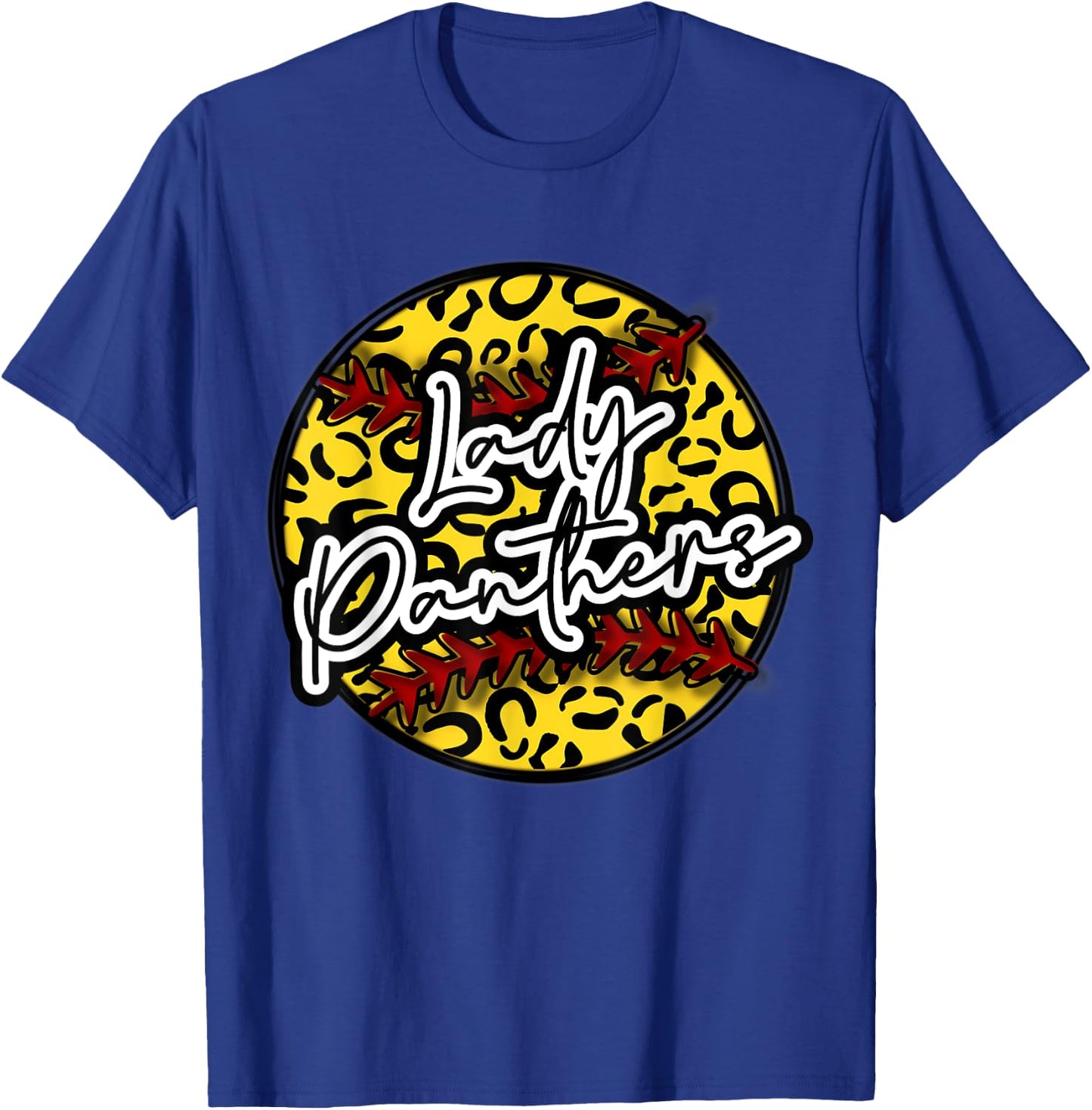 LADY PANTHER Leopard Cheetah Softball Team Trendy Cute Woman T-Shirt - T-Shirt | Royal