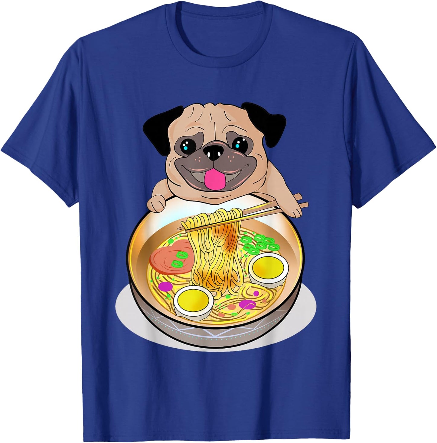 Ramen Noodles Pug Dog Lover Kawaii Japanese Anime Gift T-Shirt - T-Shirt | Royal