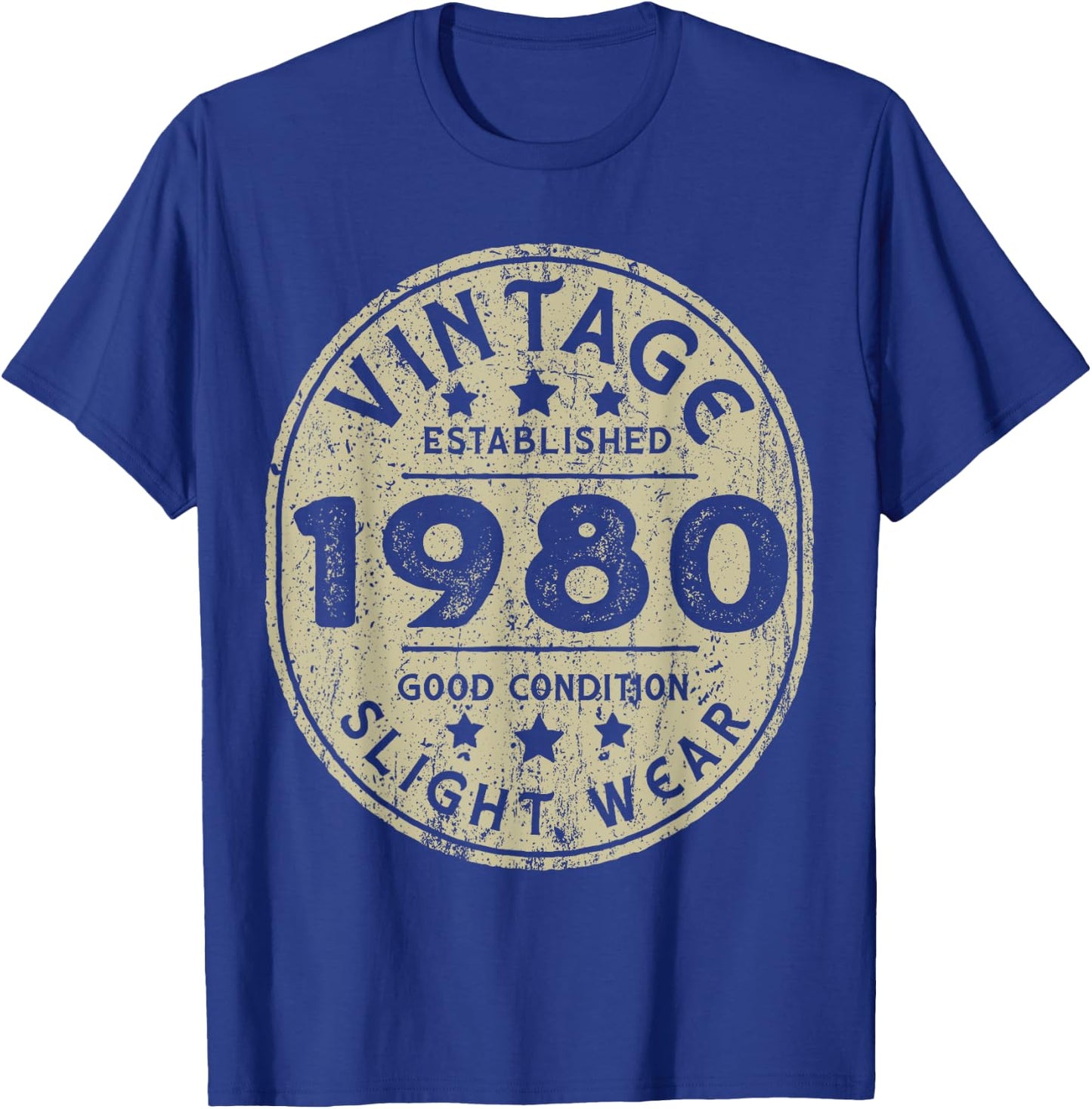 Vintage established 1980 43rd Birthday Party Retro Men T-Shirt - T-Shirt | Royal