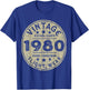 Vintage established 1980 43rd Birthday Party Retro Men T-Shirt - T-Shirt | Royal