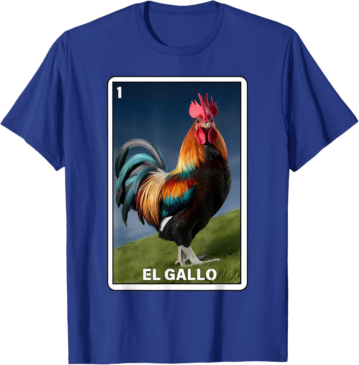 El Gallo Mexican Lottery Bingo Game Traditional Rooster Card T-Shirt - T-Shirt | Royal