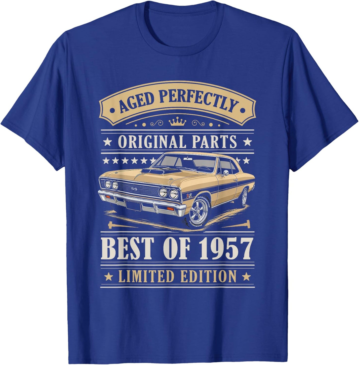 Best of 1957 Birthday Classic Car Limited Edition 1957 T-Shirt - T-Shirt | Royal
