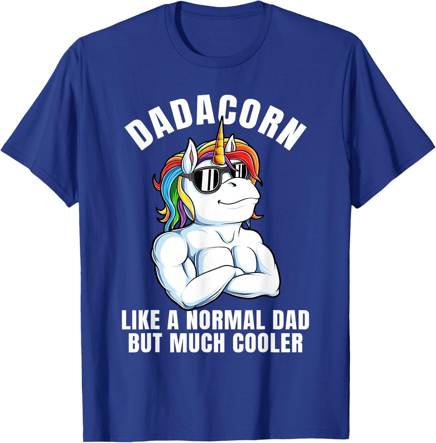Dadacorn Cool Rainbow Dad Unicorn Costume T-Shirt - T-Shirt | Royal