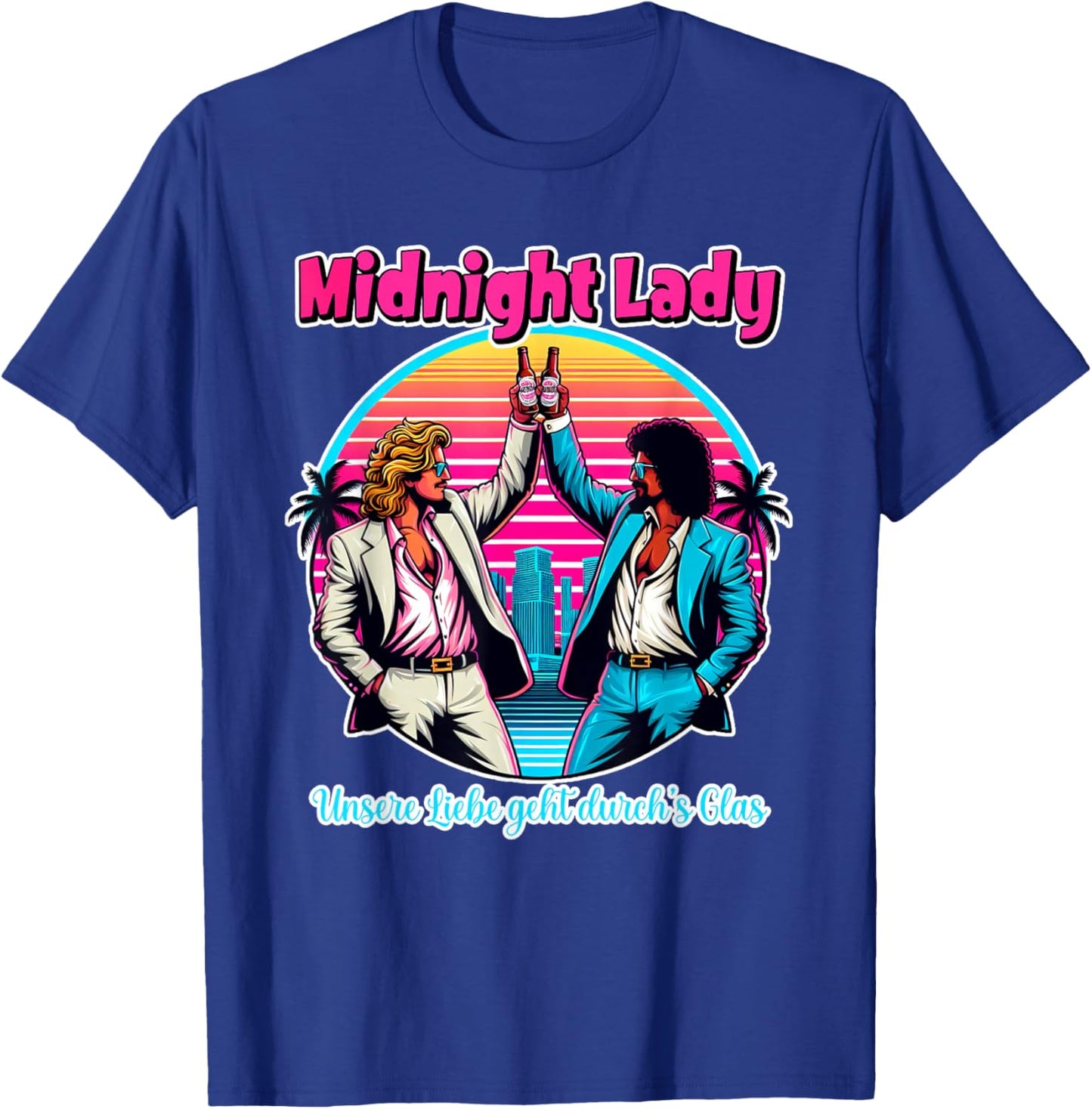 Midnight Lady, Malle Party, Buffalo, 80s Party, Malle Song , black T-Shirt - T-Shirt | Royal