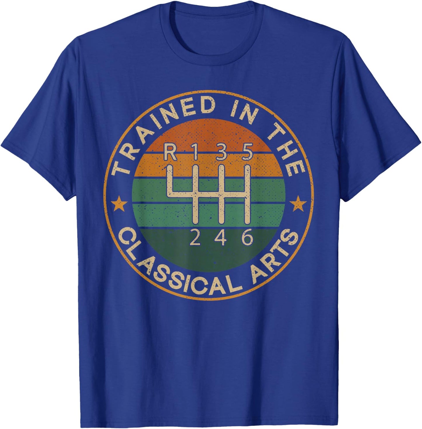 Trained in the Classical Arts Speed Manual Transmission T-Shirt - T-Shirt | Royal