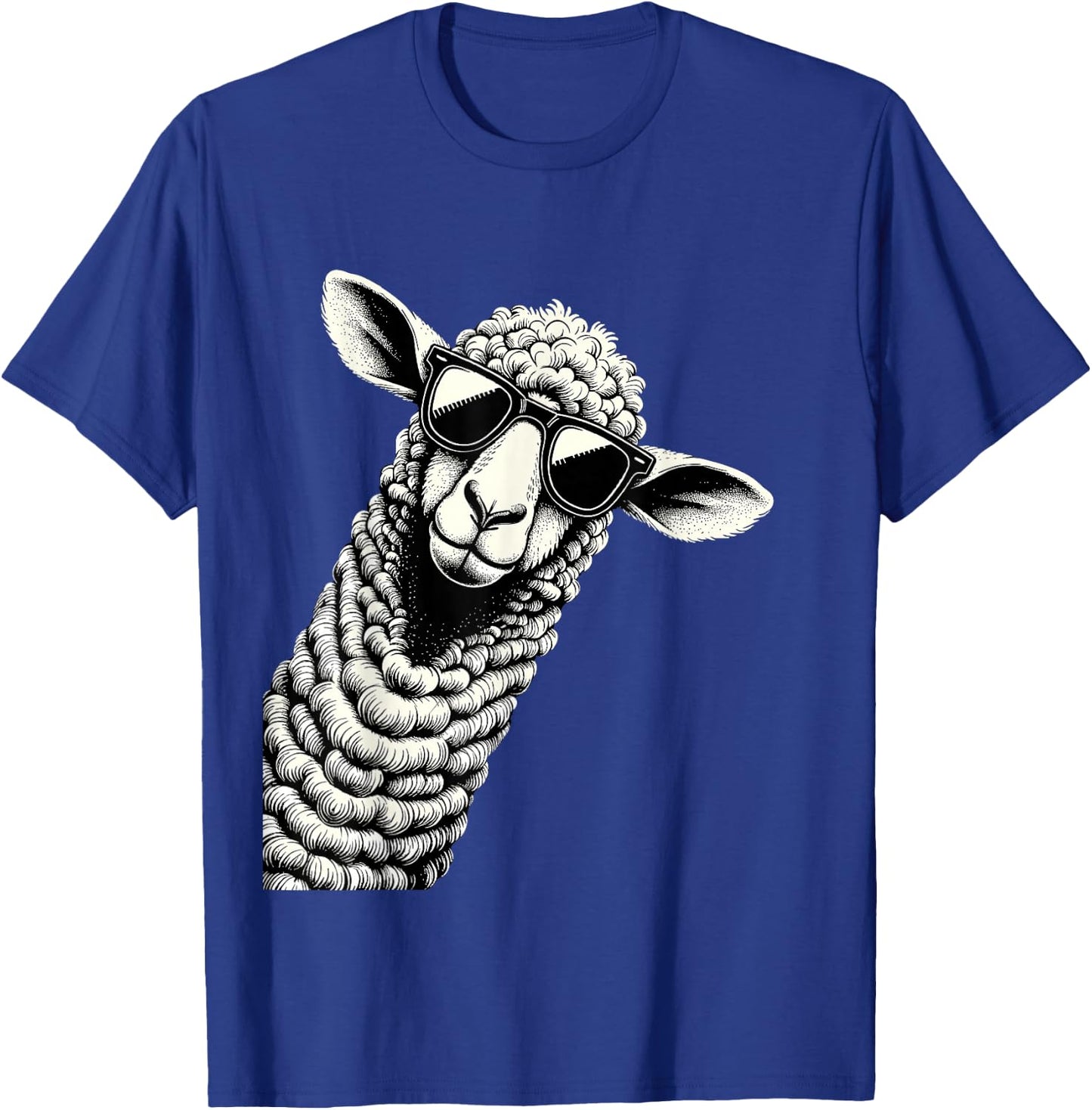 Funny Sheep Wearing Sunglasses for Farmers Sheep Herder T-Shirt - T-Shirt | Royal