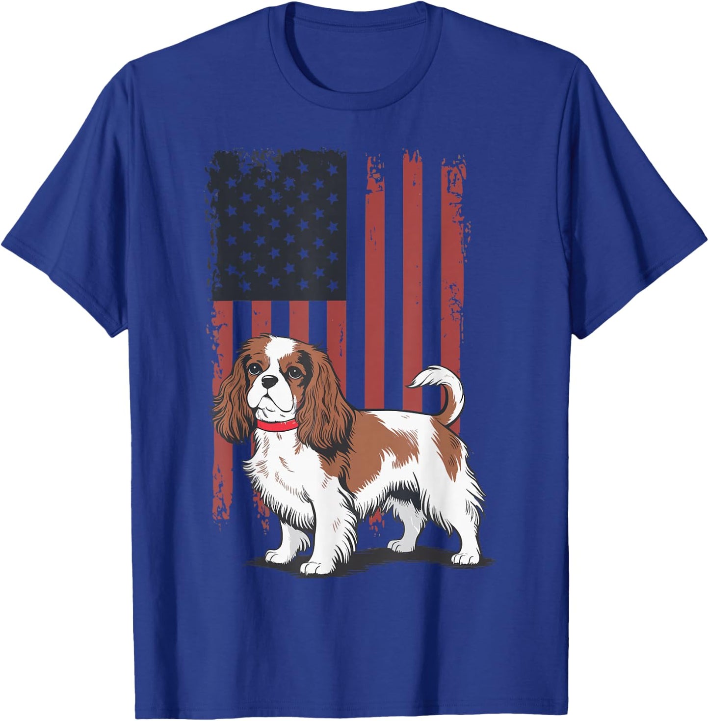 Cavalier King Charles Spaniel USA Flag T-Shirt - T-Shirt | Royal