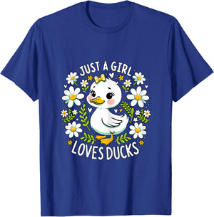 Just a Girl who loves Ducks T-Shirt - T-Shirt | Royal