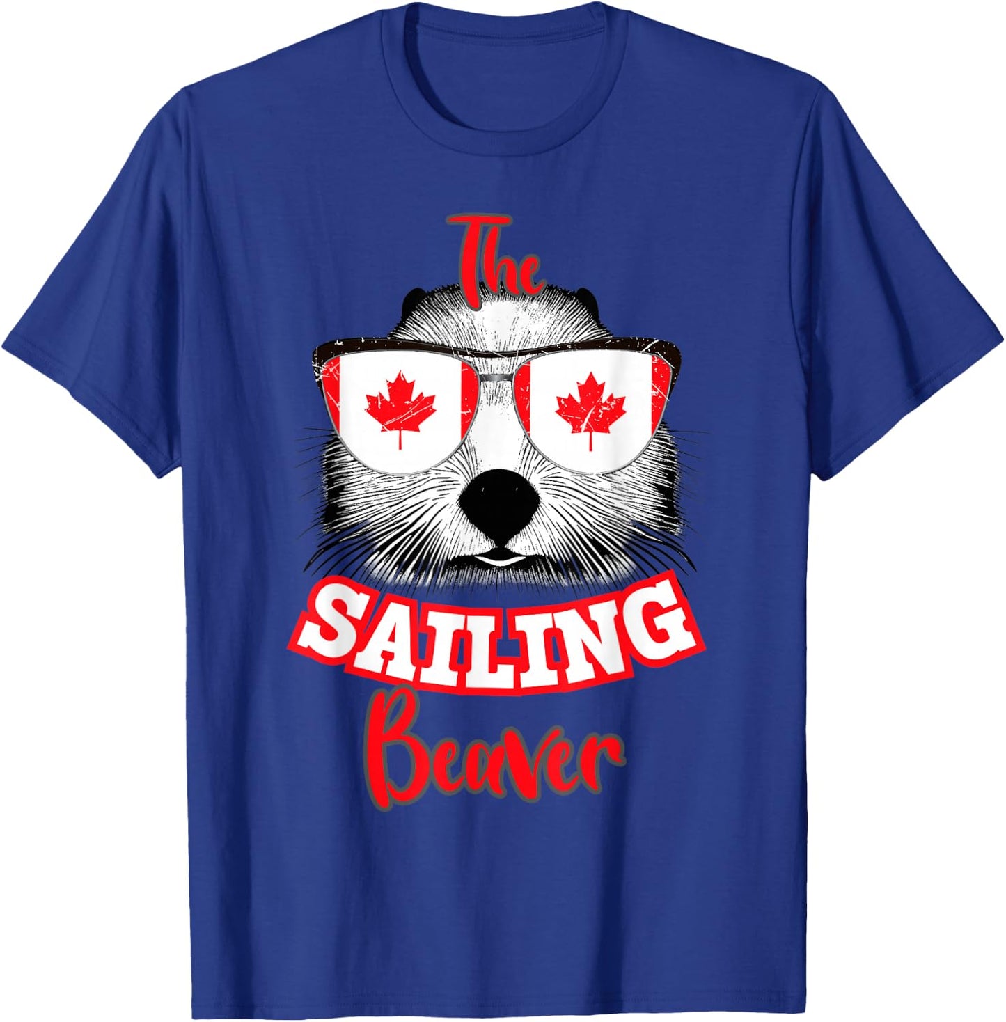 Canadian Flag 1st of July The Sailing Beaver Canada Day T-Shirt - T-Shirt | Royal