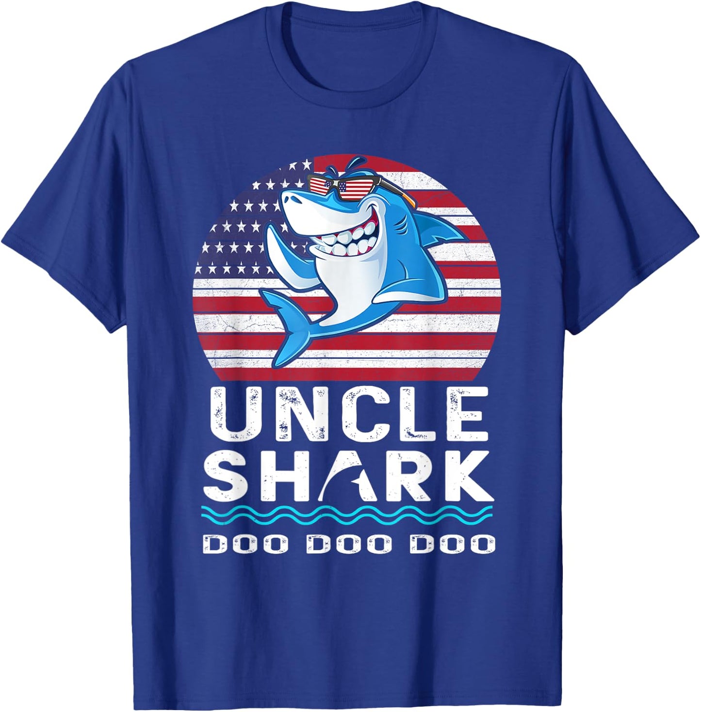 Uncle Shark Shirt Fathers Day Gift From Wife Son Daughter T-Shirt - T-Shirt | Royal