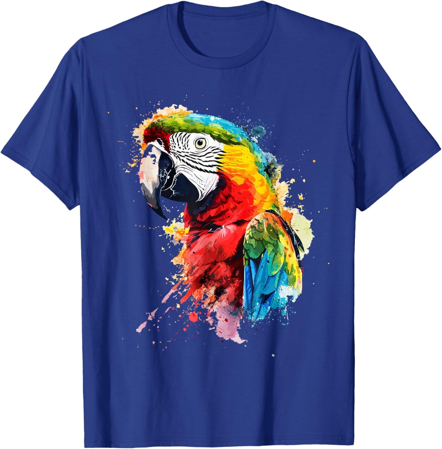 Colourful Parrot Watercolor , White T-Shirt - T-Shirt | Royal