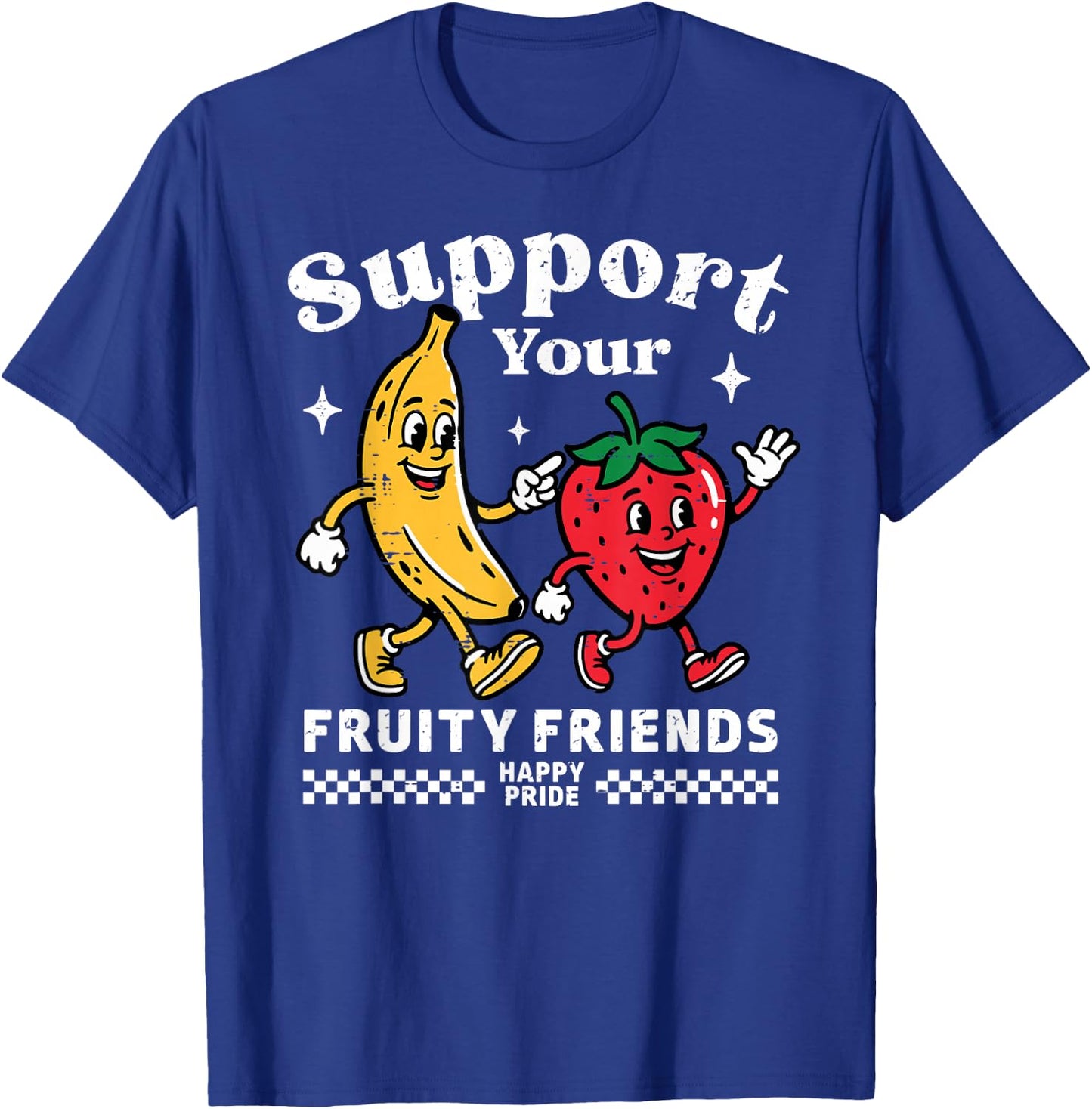 Support Your Fruity Friends Gay Pride Month LGBTQ Fruit Ally T-Shirt - T-Shirt | Royal