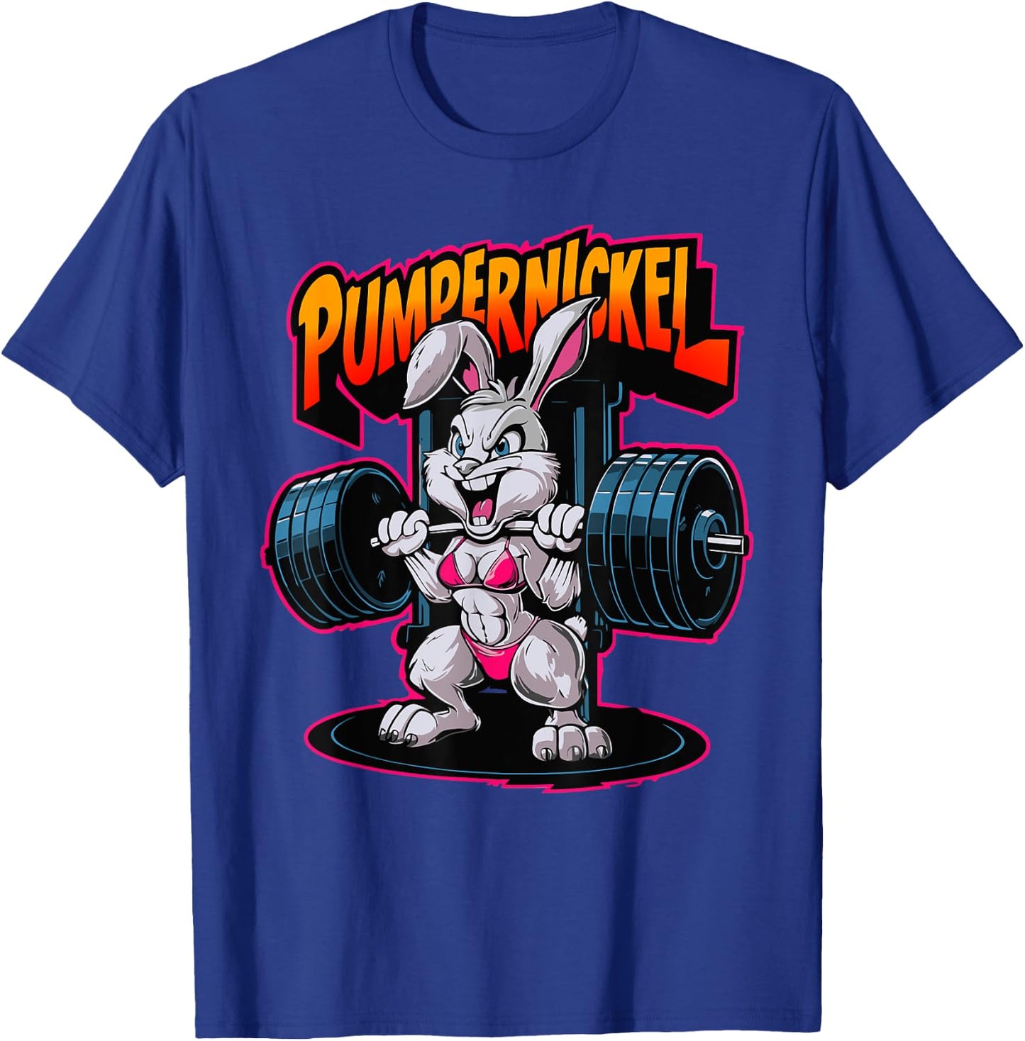 Gym Workout Sport Rabbit Pumpenickel , black T-Shirt - T-Shirt | Royal