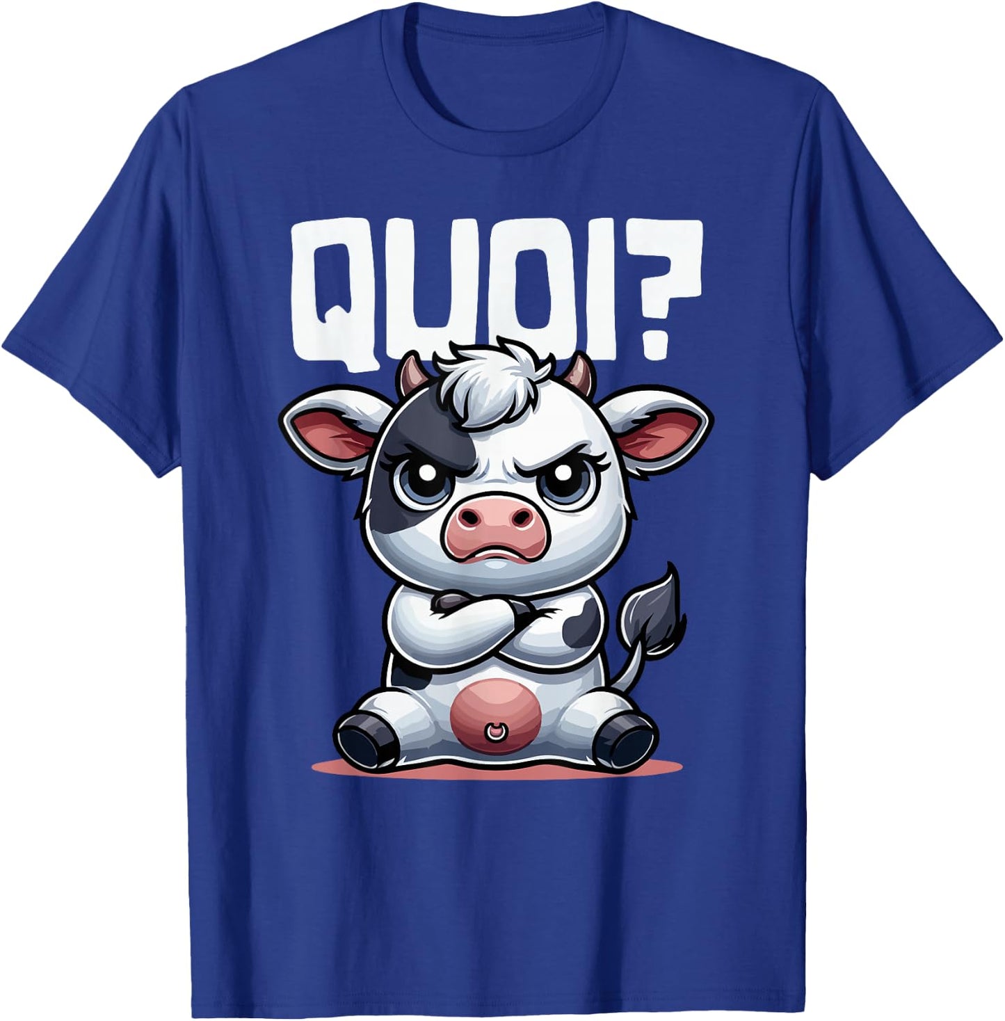 Funny Cow Woman Girl Boy Quoi Idea Cow Pattern , Black, S T-Shirt - T-Shirt | Royal