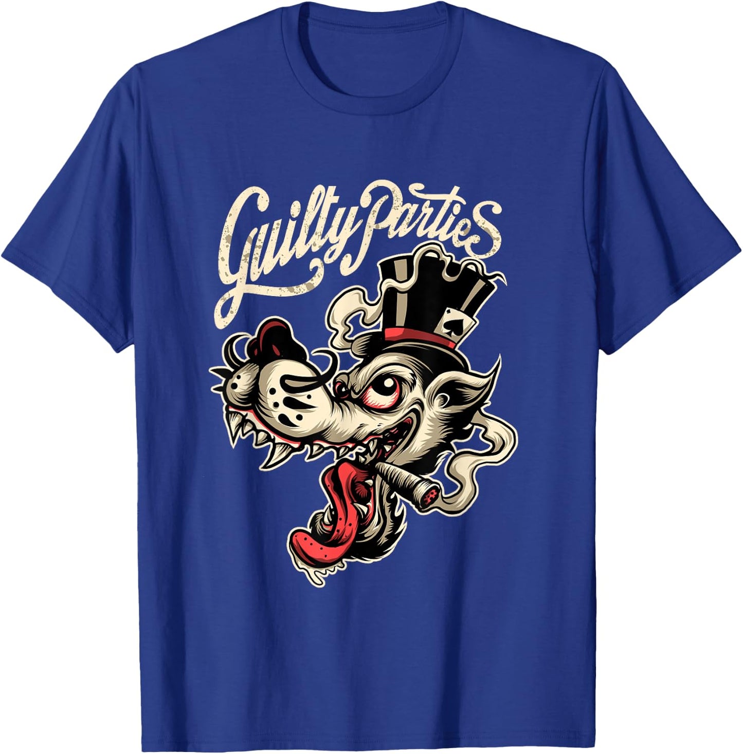 Rockabilly Greaser Wolf Man T-Shirt - T-Shirt | Royal