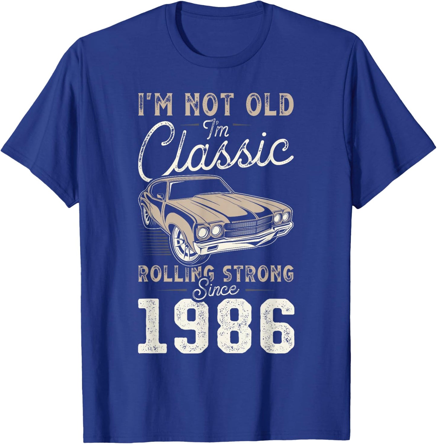 Voiture classique née en 1986 40e anniversaire T-Shirt - T-Shirt | Royal