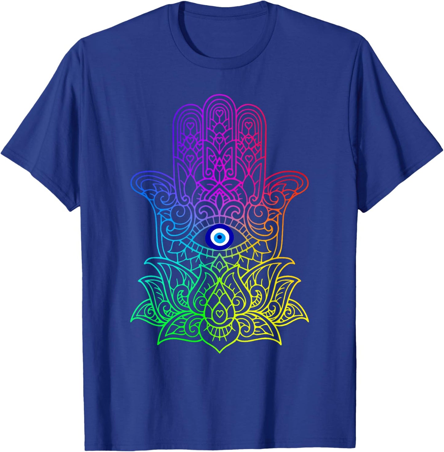 Hand of Hamsa Fatima Evil Turkish Tiger Eye T-Shirt - T-Shirt | Royal