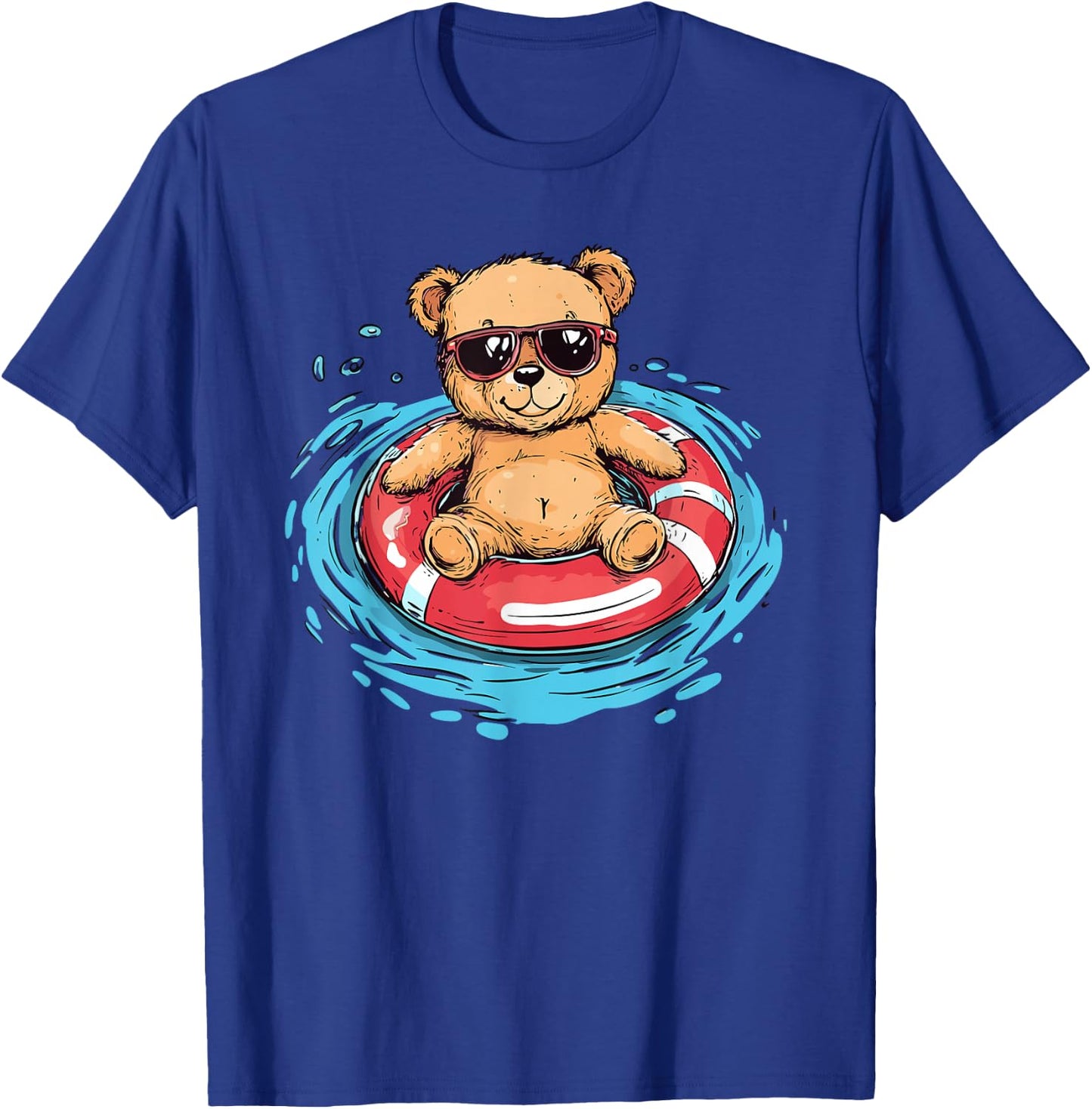 Chill Teddy Bear Pool Float Sunglasses T-Shirt - T-Shirt | Royal