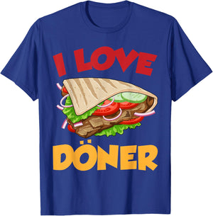 Ich liebe Döner Kebab Fleisch Döner , black T-Shirt - T-Shirt | Royal