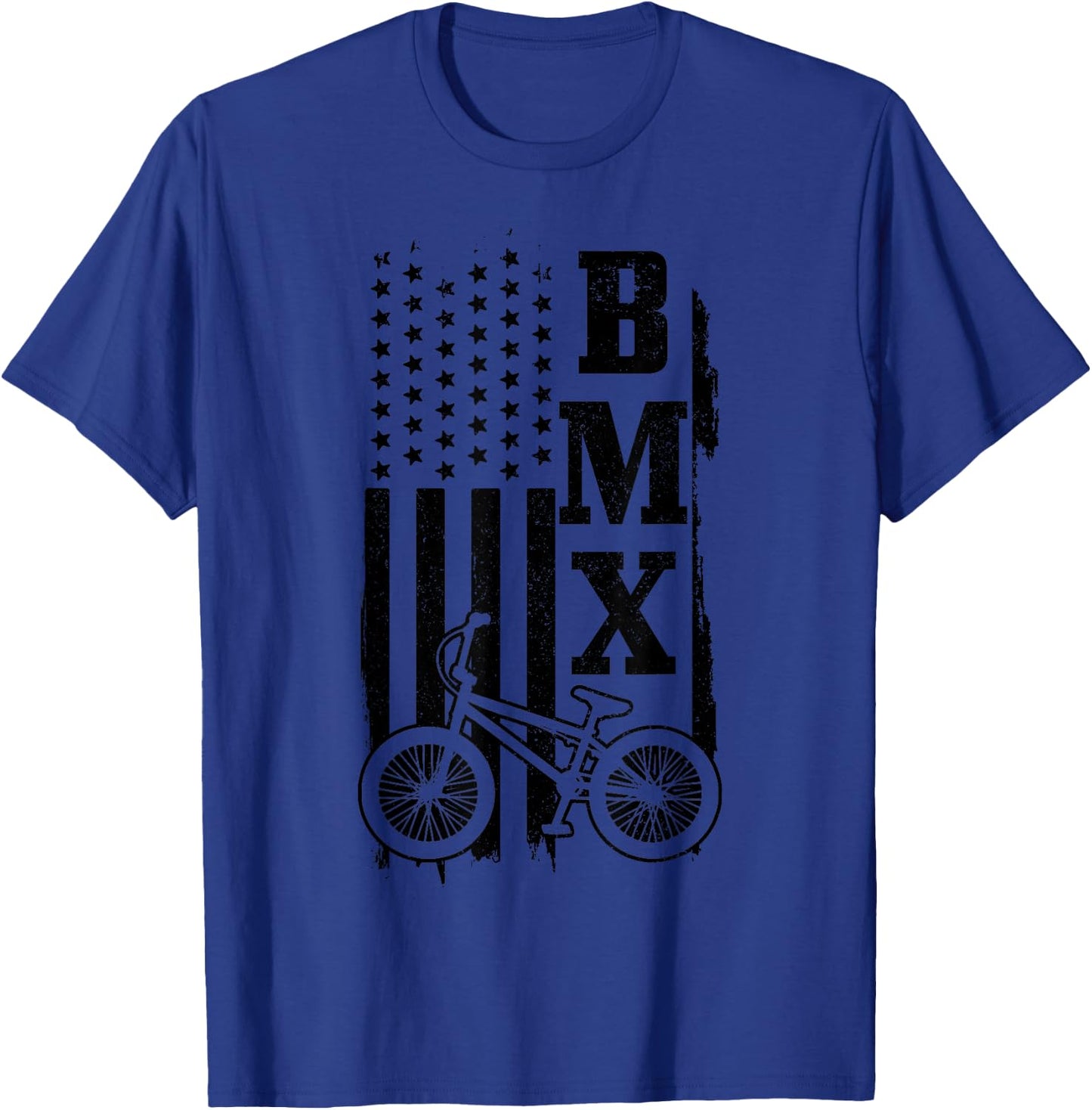 BMX American Flag Patriotic Bike T-Shirt - T-Shirt | Royal