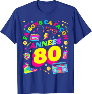Party 80s Birthday Party 80s Retro Style , Black, S T-Shirt - T-Shirt | Royal