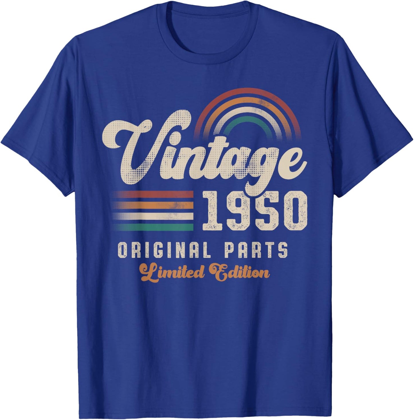 Vintage 1950 Birthday Birth Year 75 Retro T-Shirt - T-Shirt | Royal