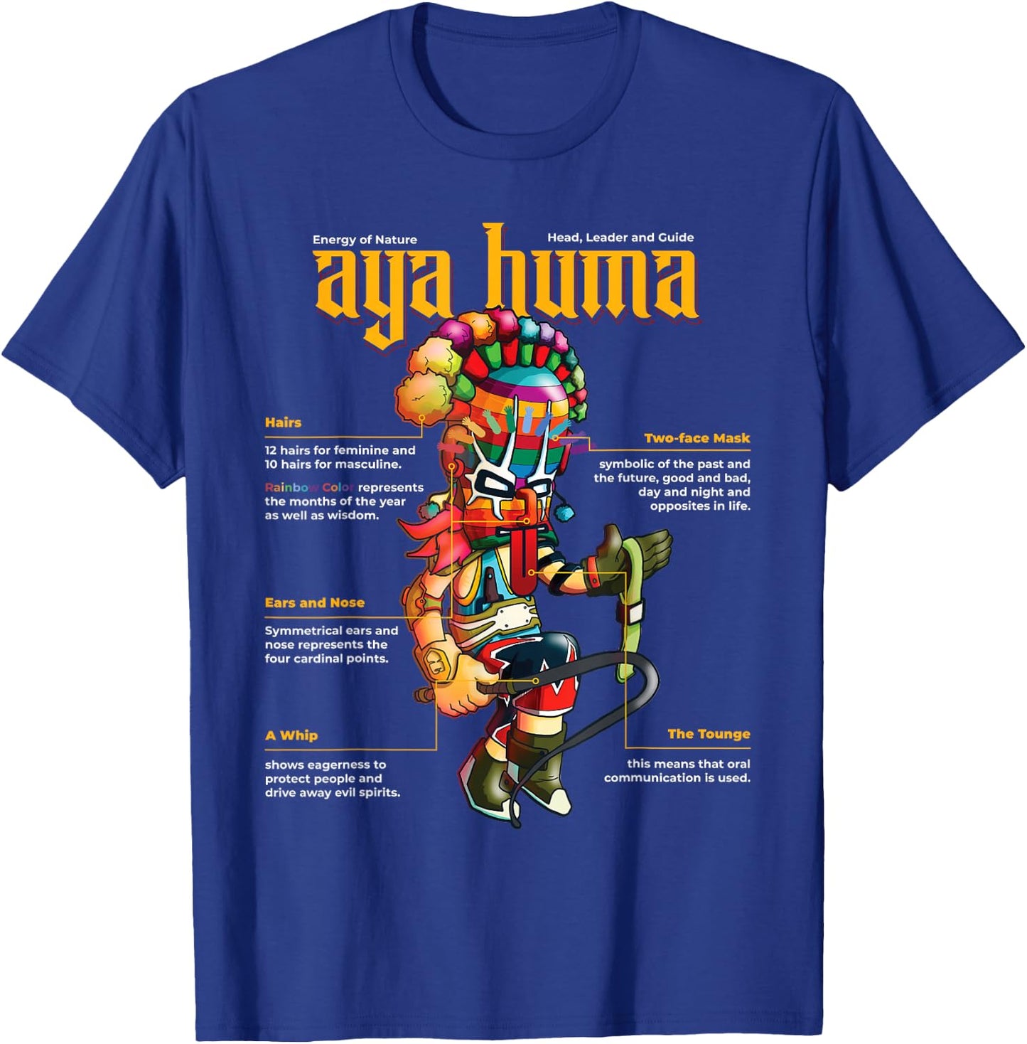 Festival Mask Spirit Head Aya Huma Energy of Nature Diablo T-Shirt - T-Shirt | Royal