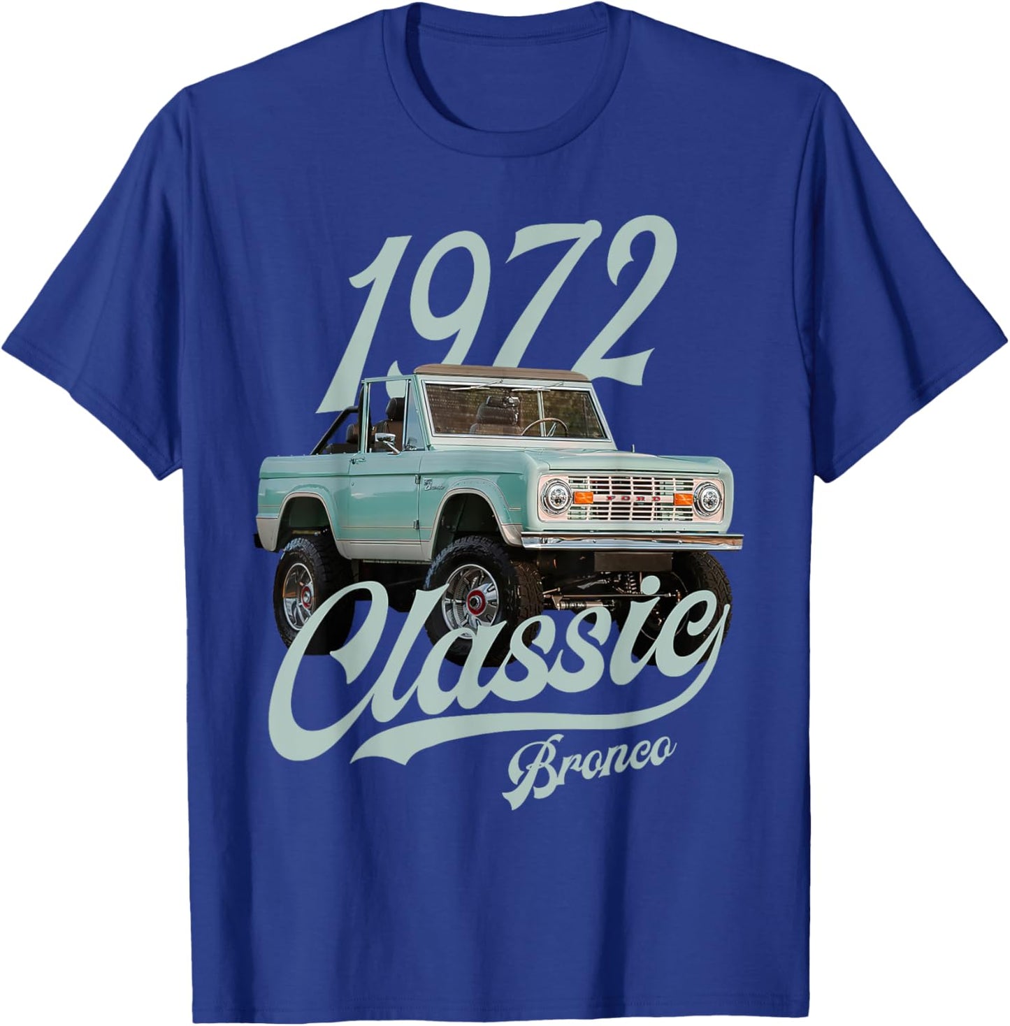 Classic bronco 1972 Blue White T-Shirt - T-Shirt | Royal