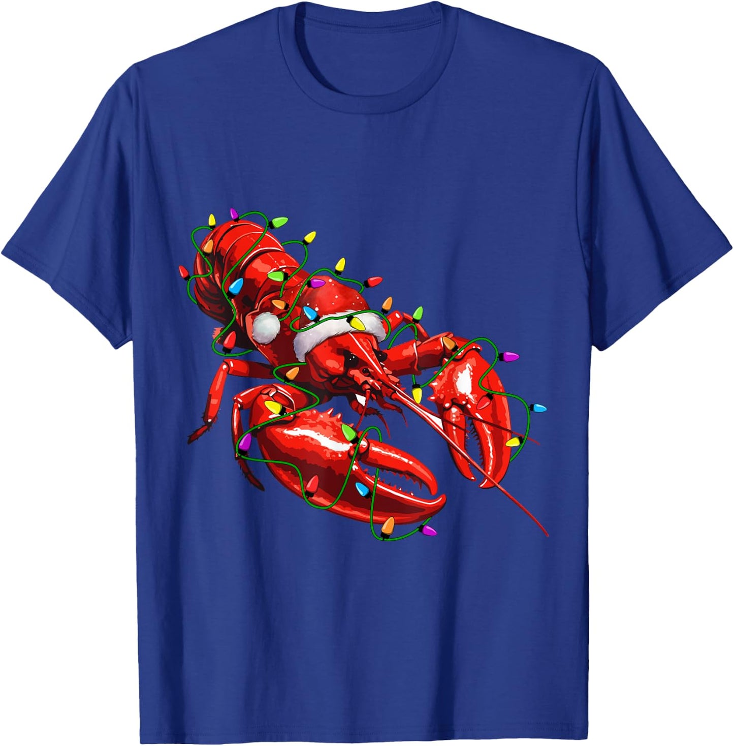Lobster Santa Christmas Tree Lighting Xmas Funny T-Shirt - T-Shirt | Royal