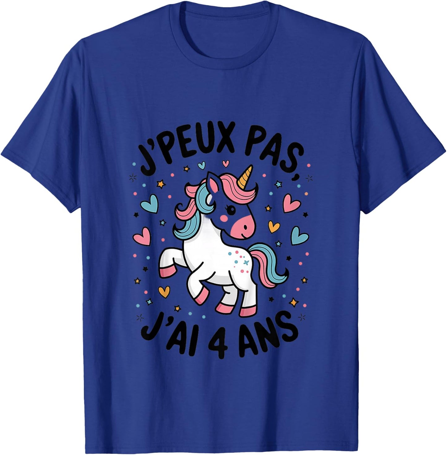 Enfant J'peux Pas J'ai 4 ans Unicorn Top Girl , white, 2 T-Shirt - T-Shirt | Royal