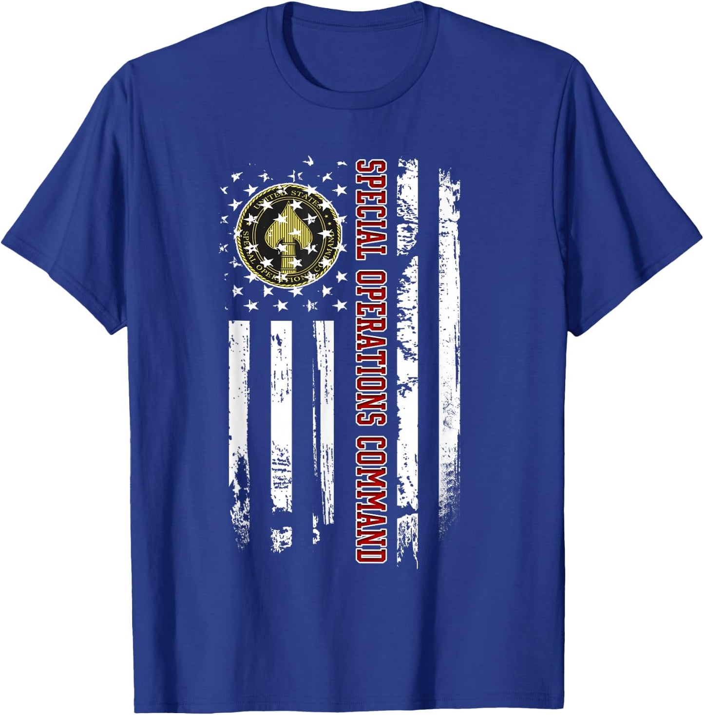 Special Operations Command Veteran American Flag Christmas T-Shirt - T-Shirt | Royal