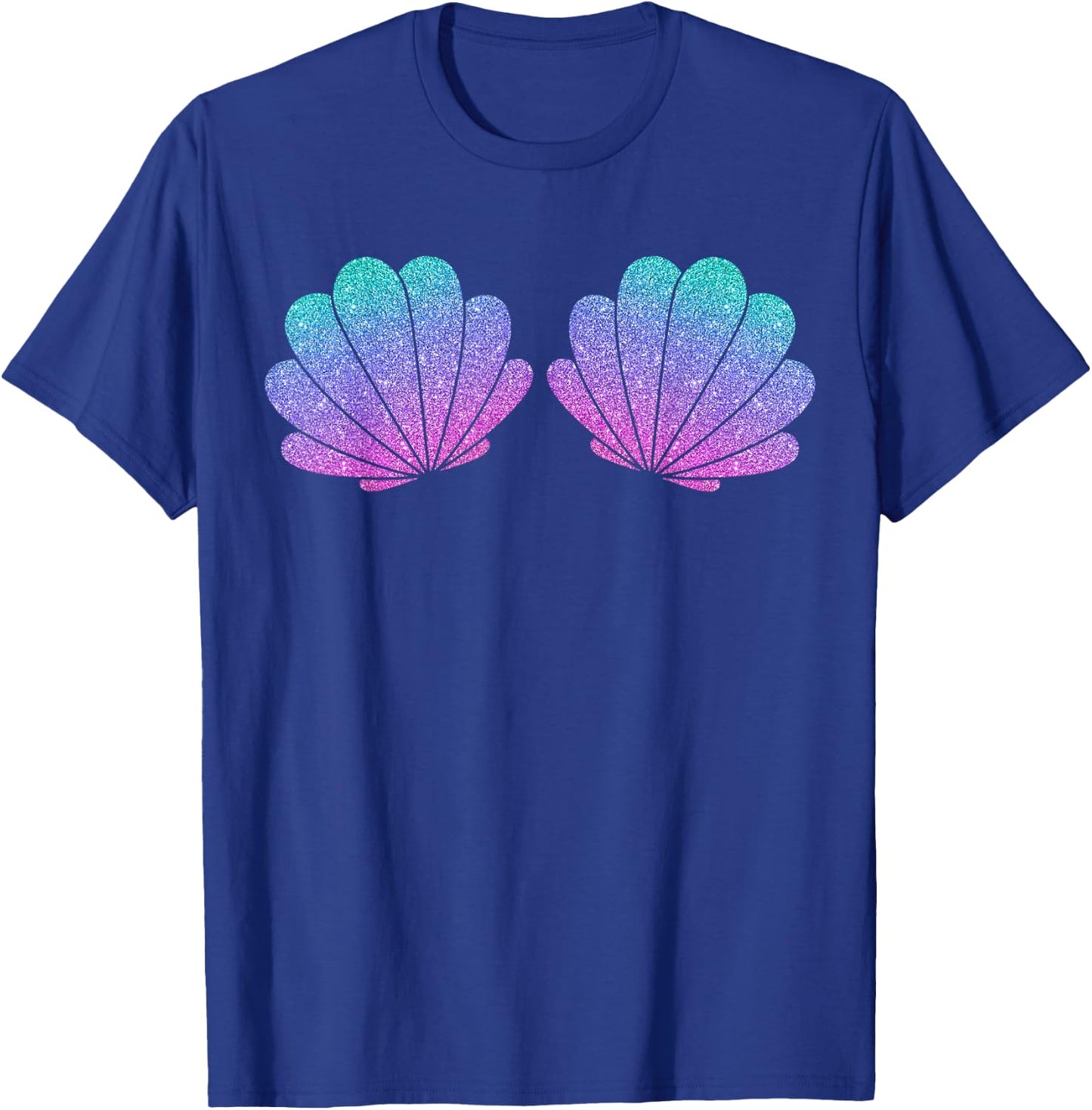 Shell Bra Mermaid Birthday Beach Party Halloween Costume , black T-Shirt - T-Shirt | Royal